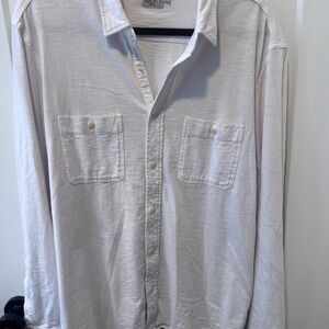 Faherty Long Sleeve Button-Up Shirt | Men’s Large | White | Organic Cotton